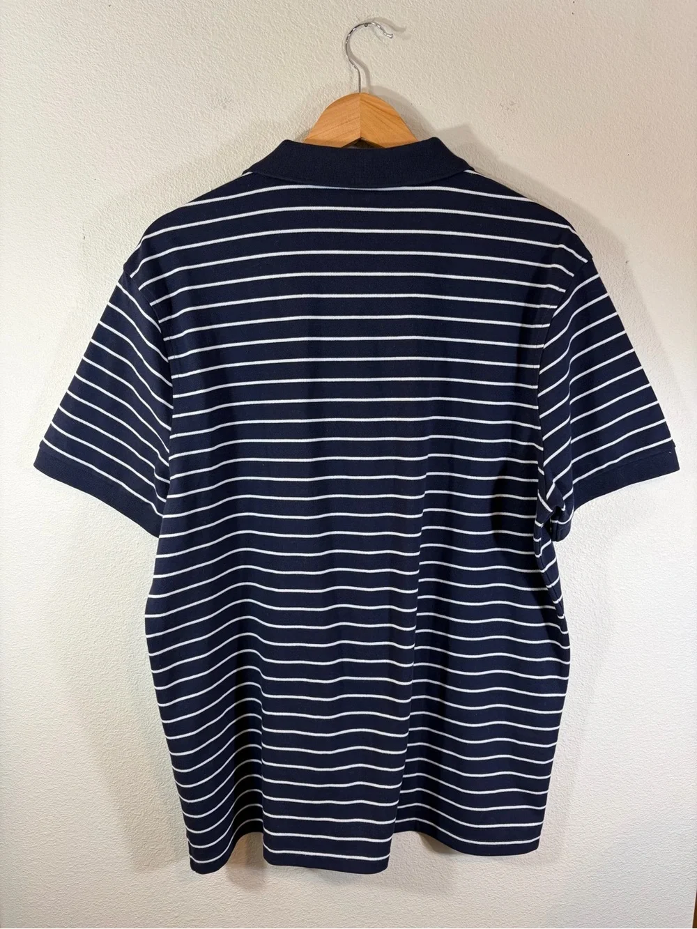 J. Crew Navy and White Striped Polo